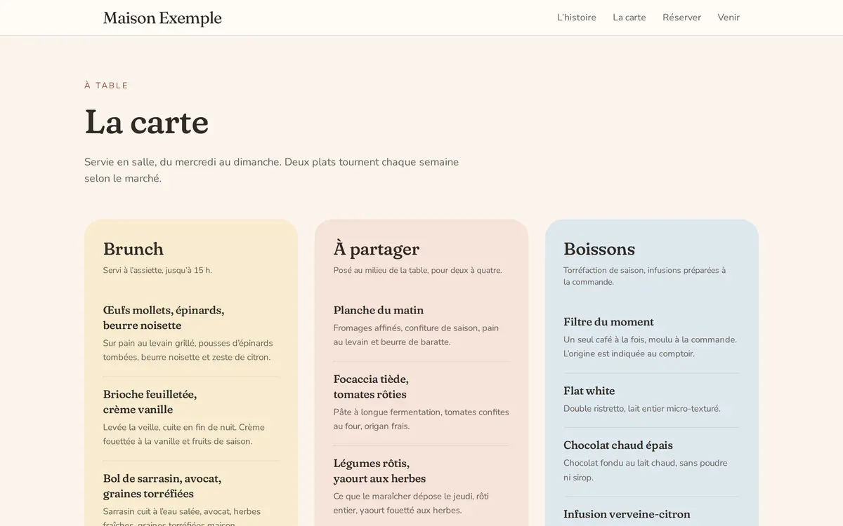 Site Maison Exemple — aperçu 2 sur 4.